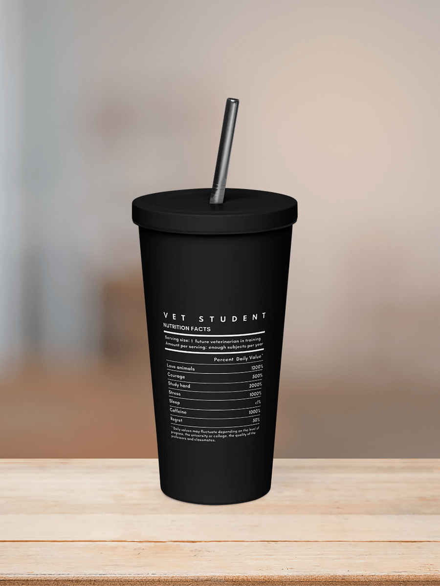 "Veterinarian Nutrition Facts" Insulated Tumbler with a Straw product image (4)