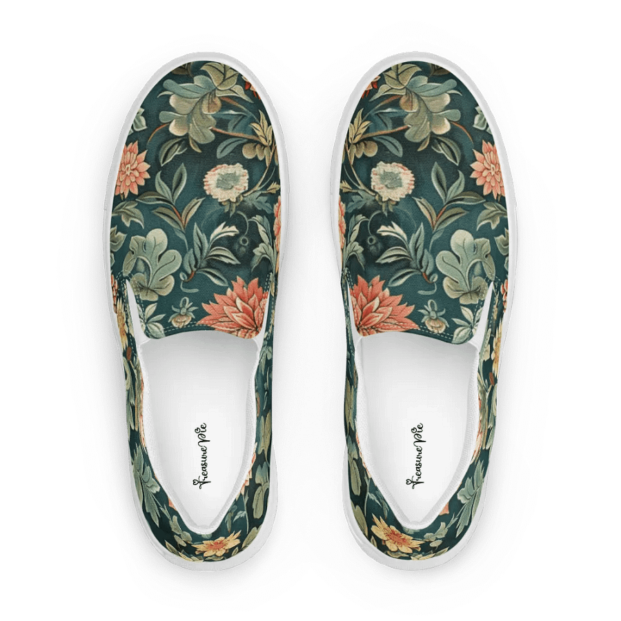 Multicolor Floral Pattern Women's Slip-On Canvas Shoes by Treasure Pie product image (3)