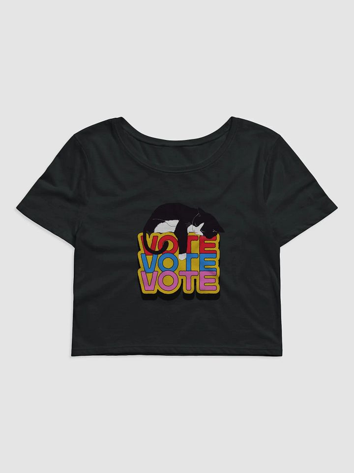 VOTE Cat Slumbering Women's Cropped Tee product image (1)