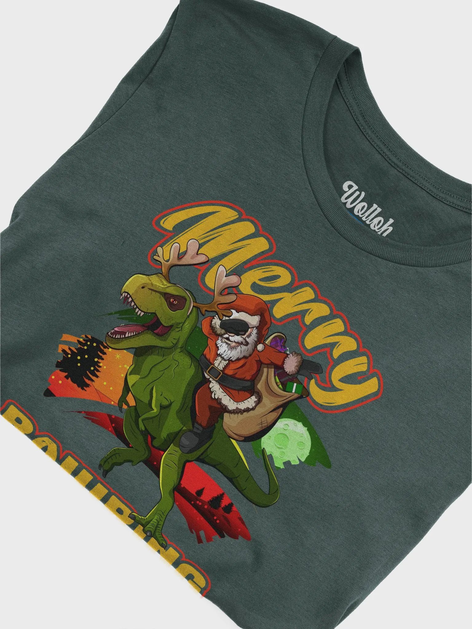 Merry Rawring Christmas - Hilarious Santa and T-Rex Christmas shirt product image (7)