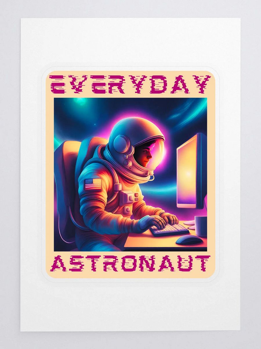 Everyday Astronaut Working at a Computer Sticker product image (3)
