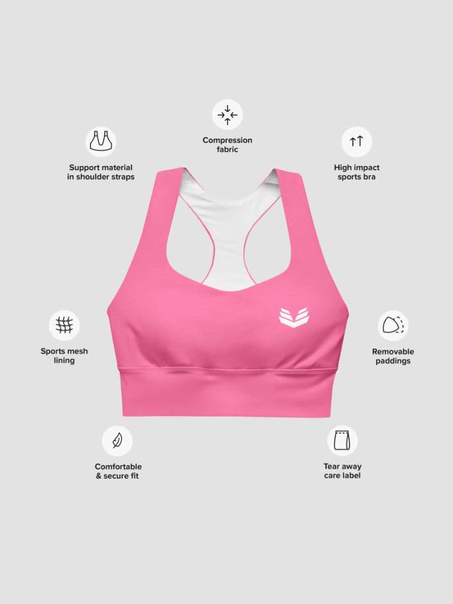 Longline Sports Bra - Blazing Pink product image (6)