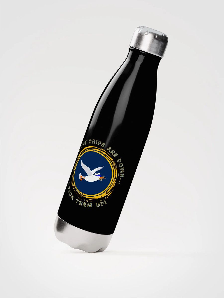 When the Chips are Down I Pick Them Up! Black Water Bottle product image (2)