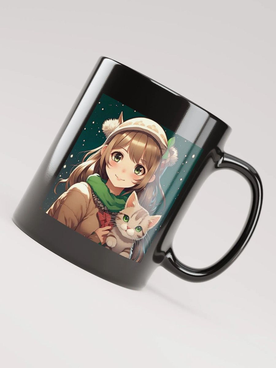 Cute Anime Girl with Christmas Kitten product image (7)