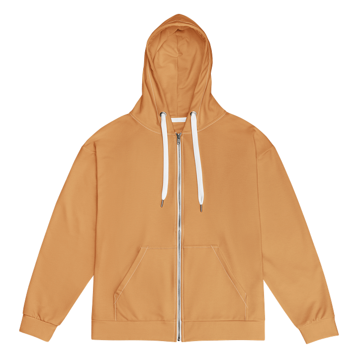 Monte Carlo Light Orange Brown Solid Color Eco Friendly Unisex Zip Hoodie product image (1)