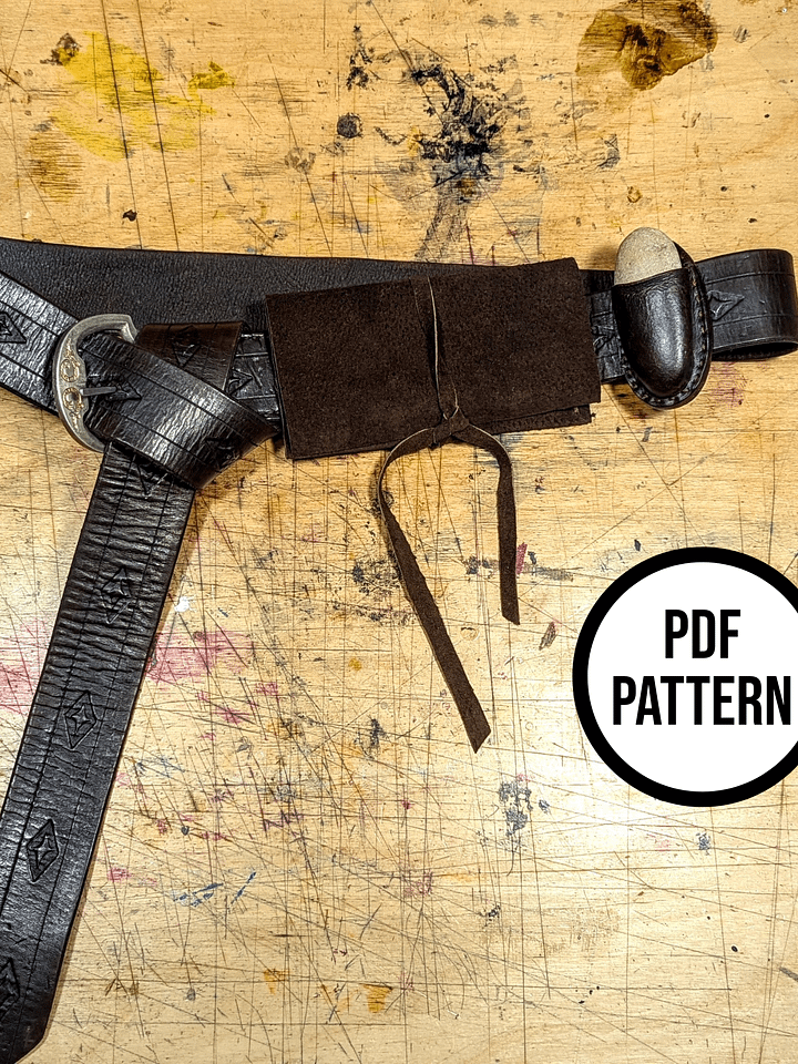 Aragorn Cosplay Belt Pattern (includes accessories!) - PDF Pattern for Leathercraft product image (1)