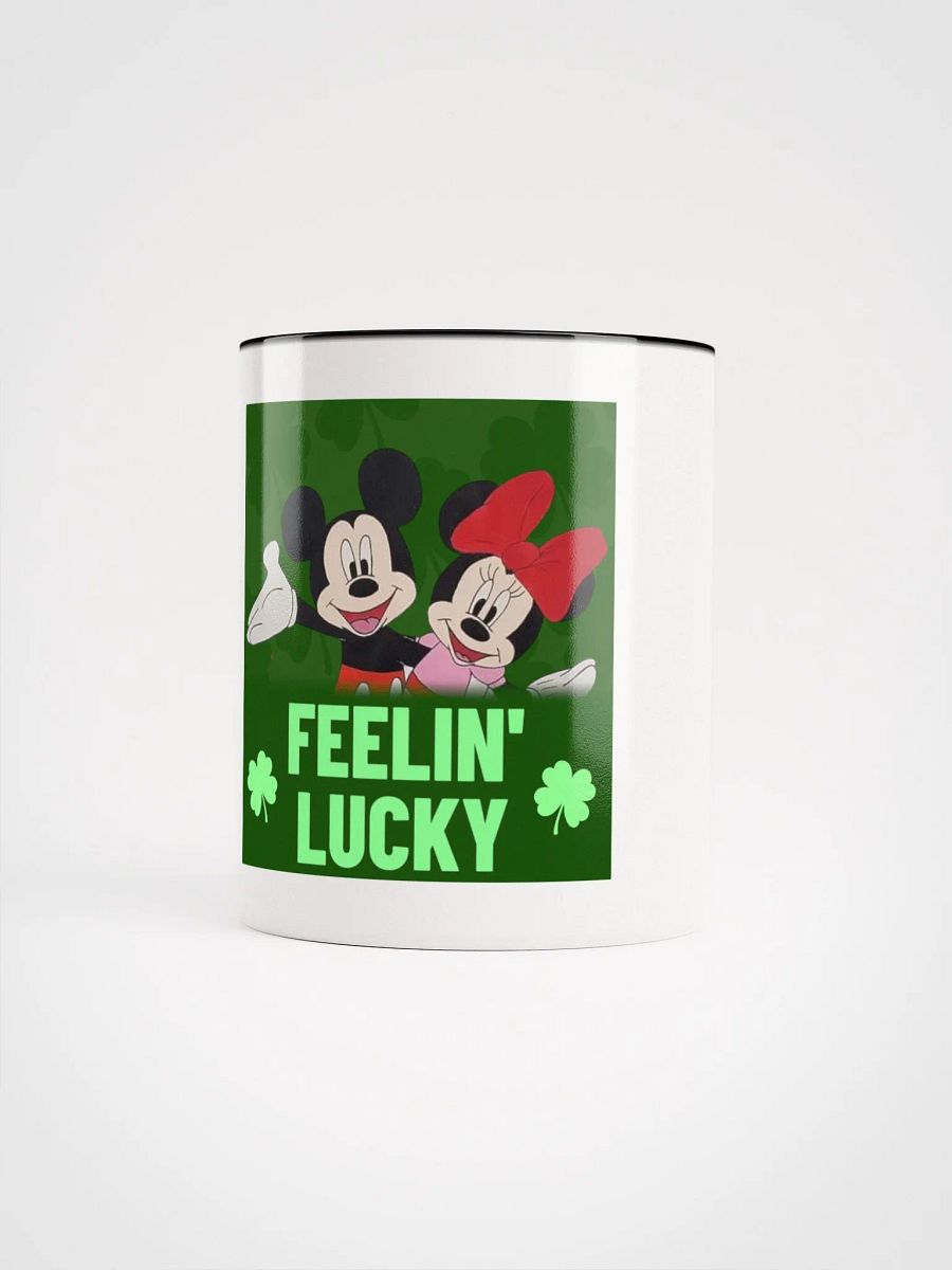 Mickey and Minnie mouse (art by Dina R.) green style - Ceramic Mug with Color Inside product image (37)