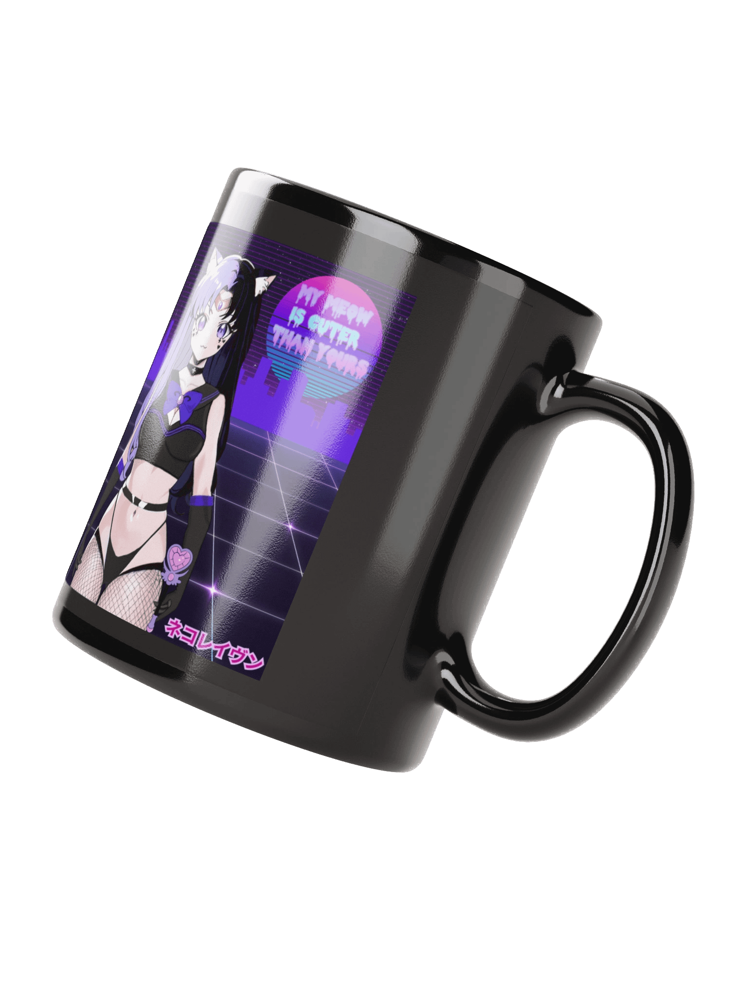 Sailor Nekowave Black Glassy Mug product image (2)