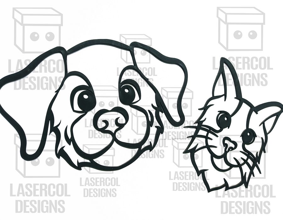 Cute Dog and Cat Wall Art - Laser Cut Files product image (5)