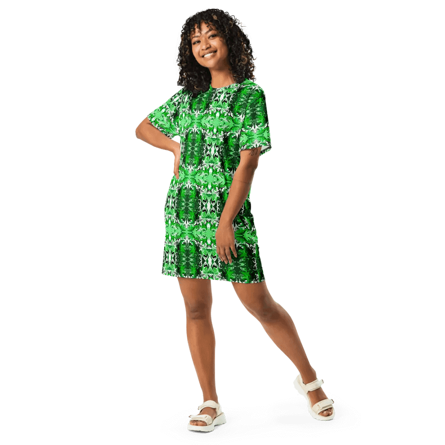 Green Swirl T-Shirt Dress product image (10)