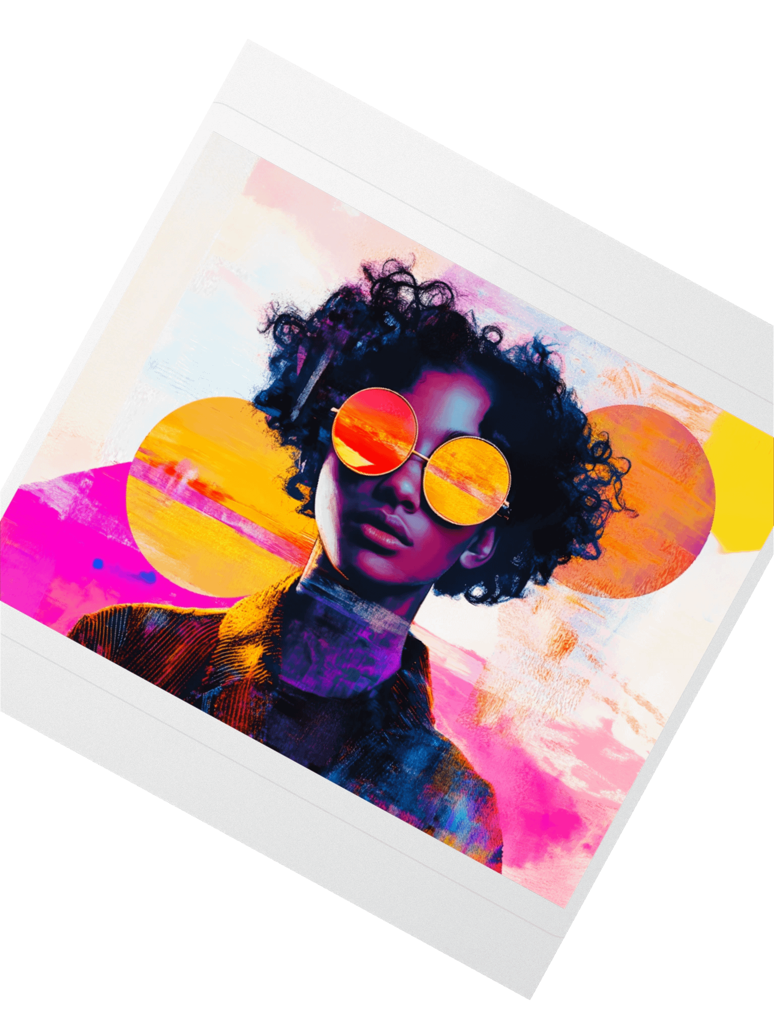 Sunset Sunglasses Sticker Neon Pop Art Portrait product image (2)