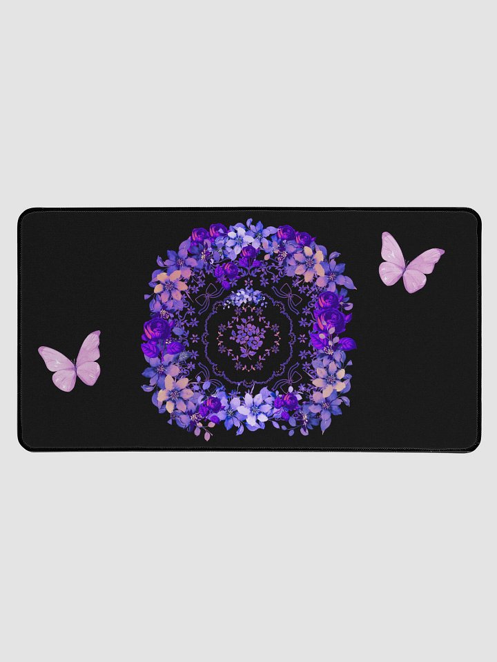 Violet Floral Bouquet with Pink Butterflies Desk Mat product image (2)
