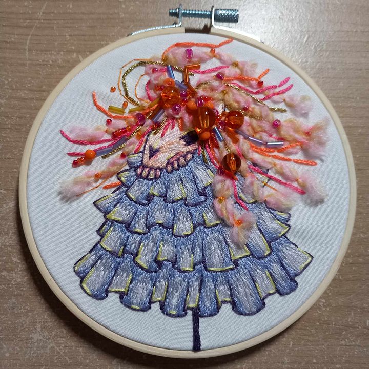 Sunrise Mari Lwyd Embroidery Hoop Art product image (2)