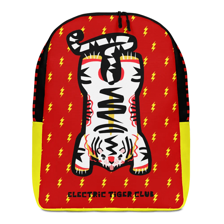 White Electric Tiger on Black and Yellow - Backpack product image (2)