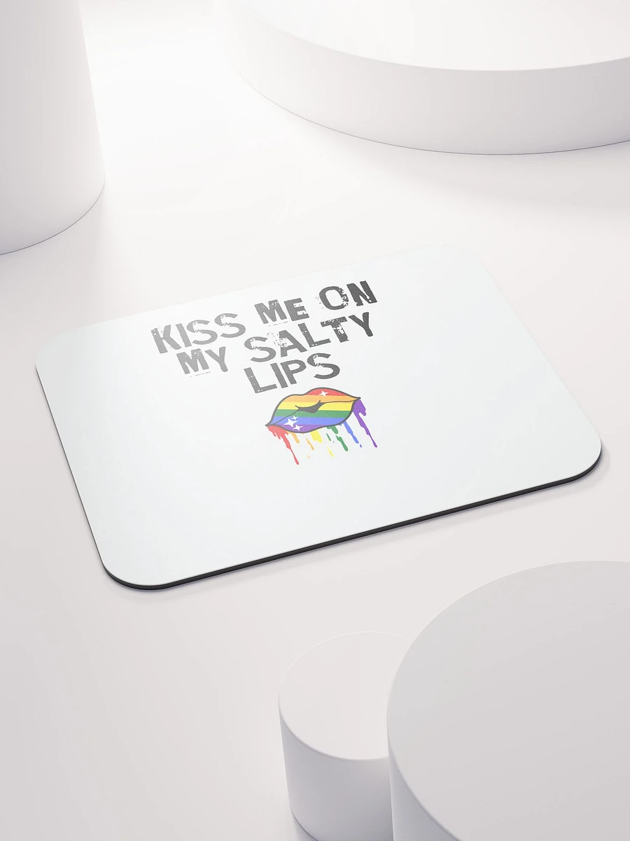 LGBTQ+ Mousemat Kiss Me On My Salty Lips Rainbow (white) product image (4)
