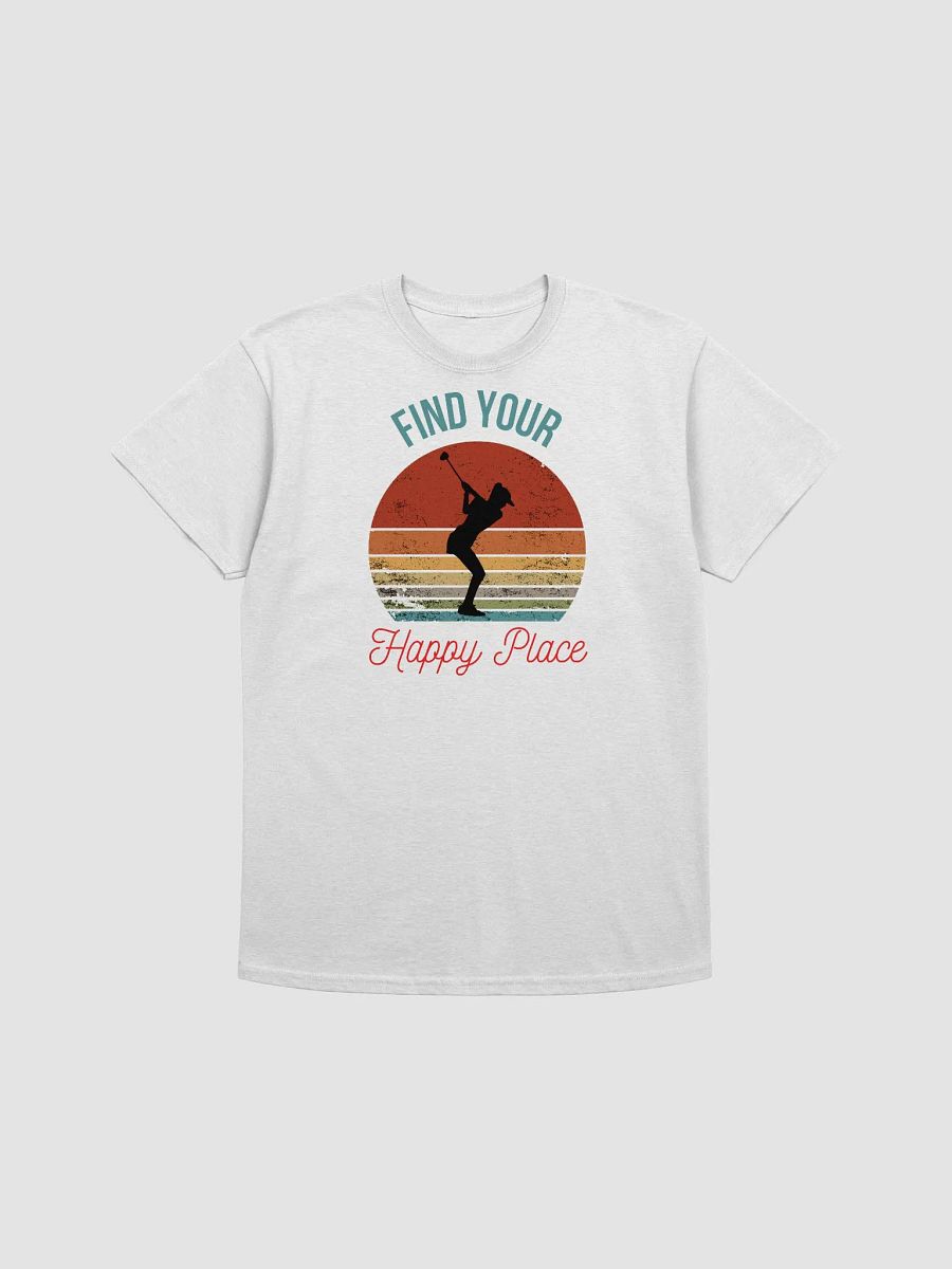 Find Your Happy Place - Female Golfer Silhouette Over a Retro Sunset product image (3)