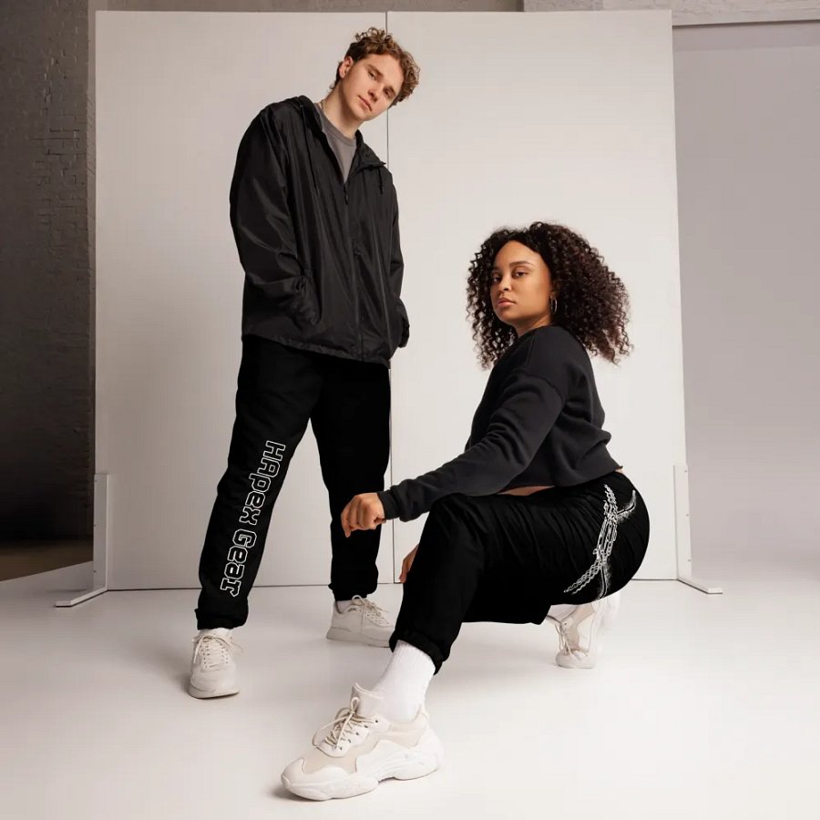 Unisex Track Pants - Black - Black HApex Gear Black Logo product image (12)