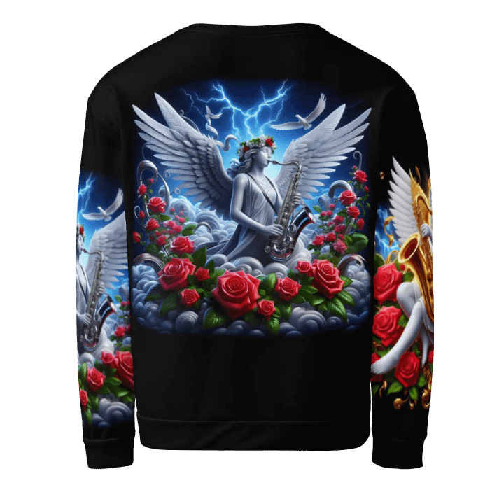 Angels making Music with a Saxophone - All-Over Unisex Sweatshirt #29 product image (2)
