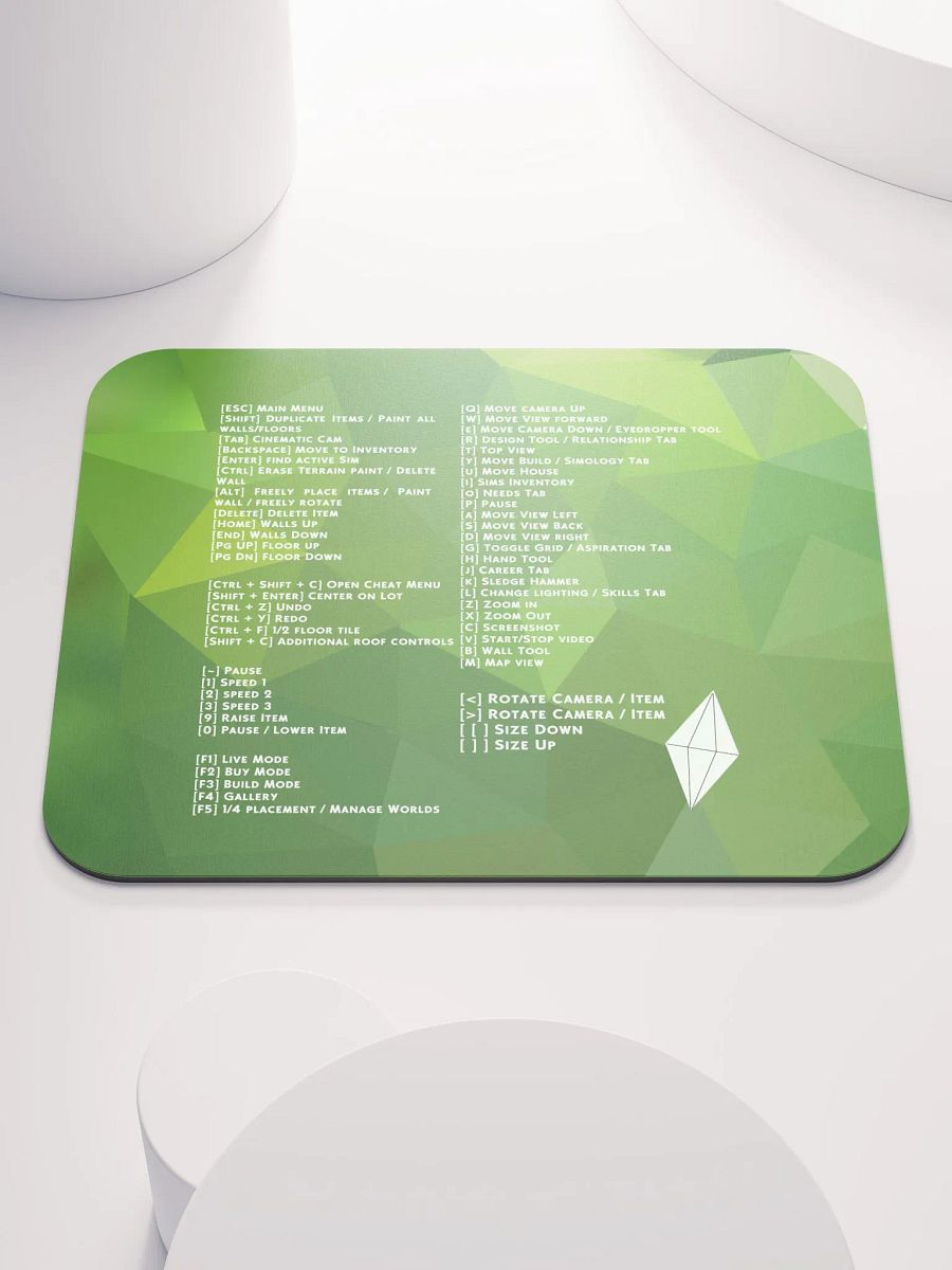 Green Sims Hotkeys Mousepad product image (5)