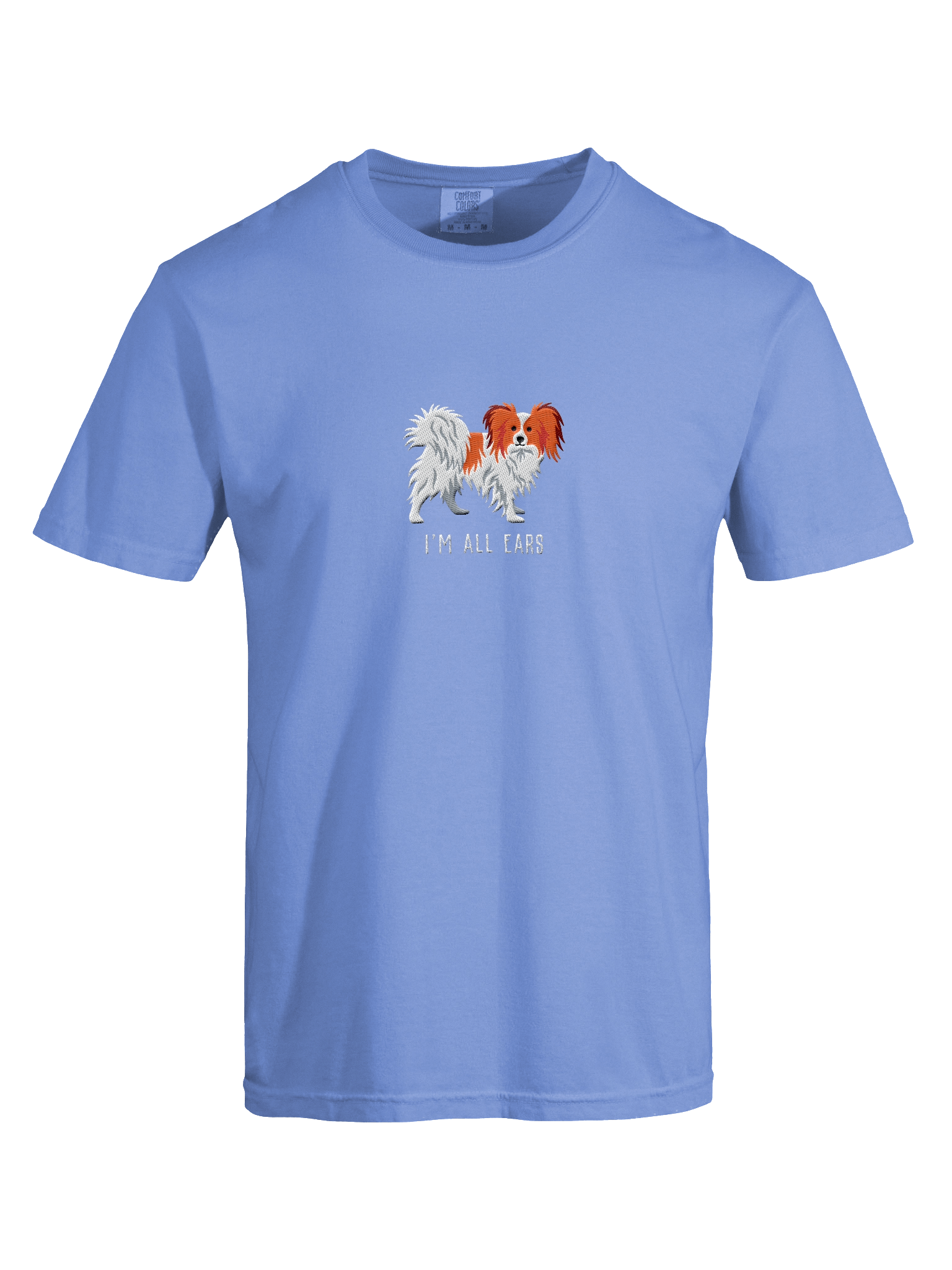 I'm All Ears T-Shirt(Embroidered) of a Papillon(Red & White) product image (47)
