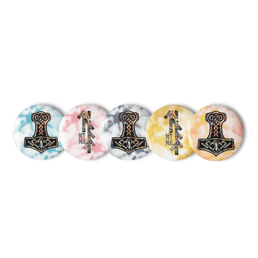 NTN Apparel Floral Mjölnir - Button Set product image (1)