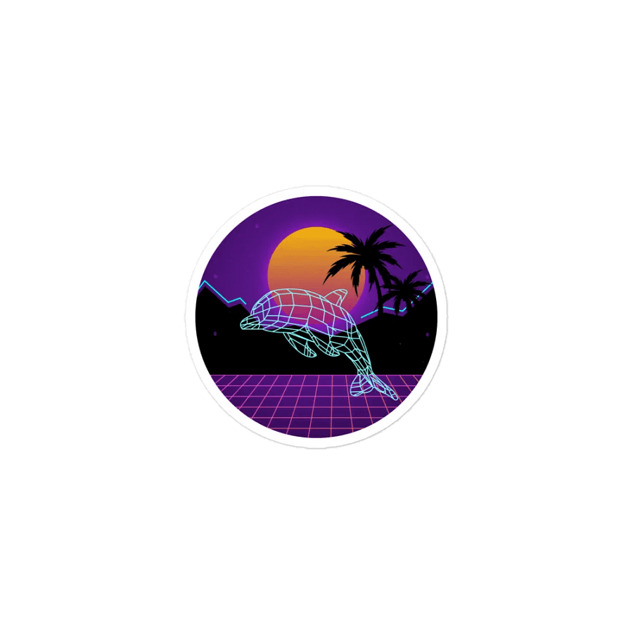 Wireframe Vaporwave Magnet 3