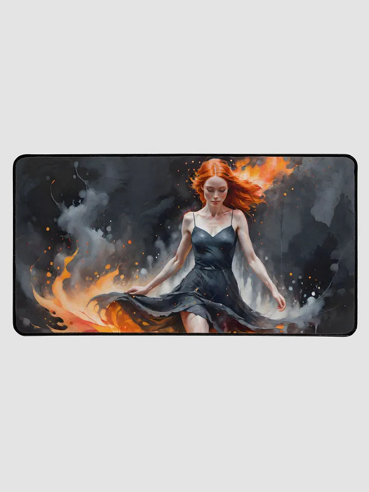 Desk Mat (31.5x15.5 inches) - Redhead and Flames Painting product image (1)