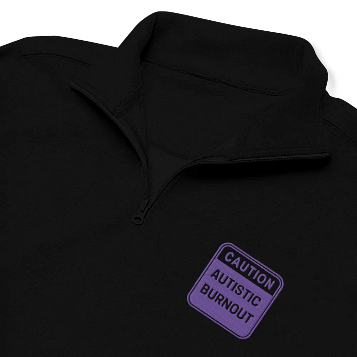 CAUTION: ASD BURNOUT (purple outline) embroidered quarter zip product image (1)