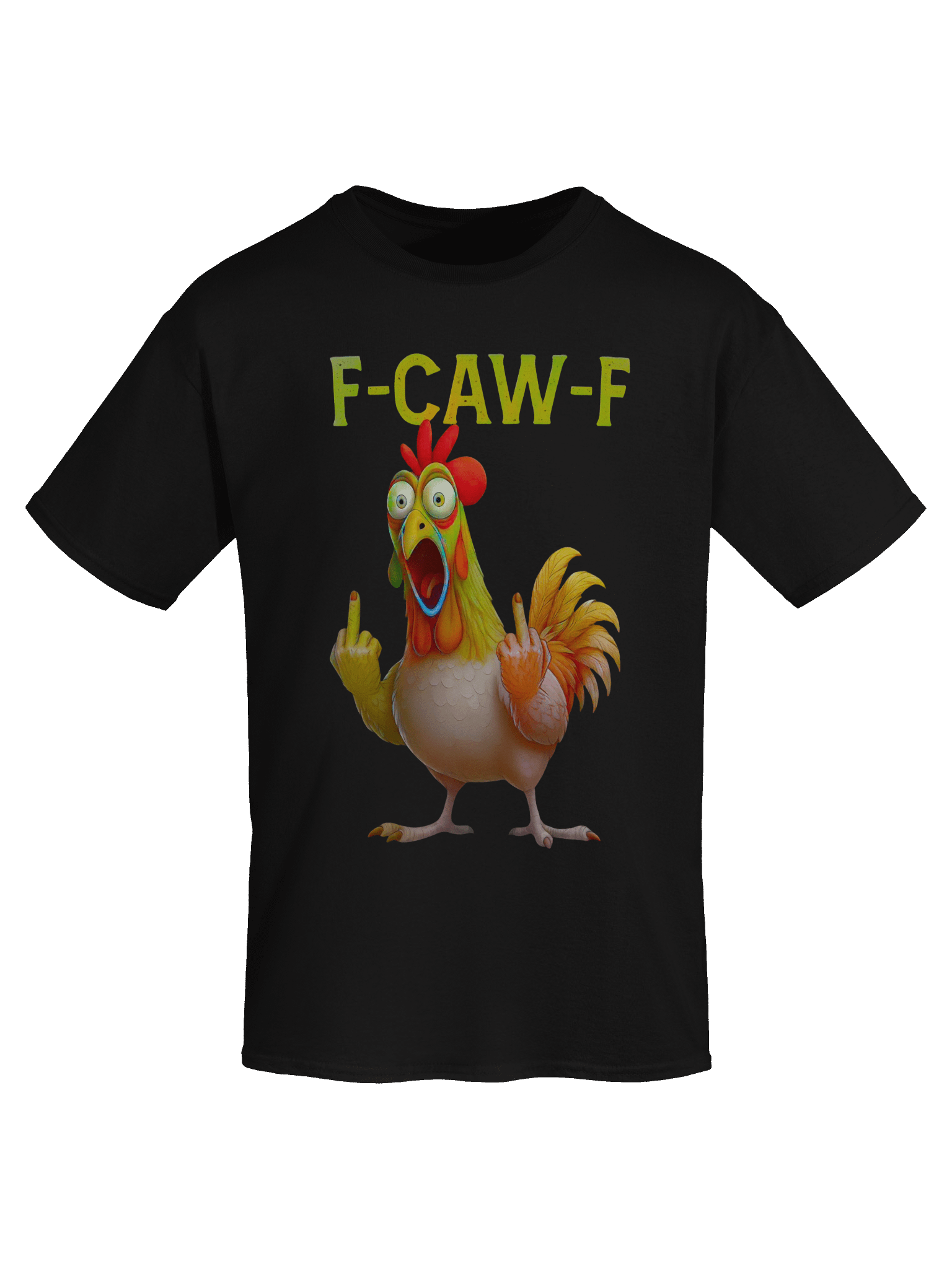 FUNNY ROOSTER T-SHIRT – BIG ROOSTER GRAPHIC TEE WITH “F-CAW-F” SLOGAN – FARM HUMOR SHIRT, GAG GIFT product image (73)