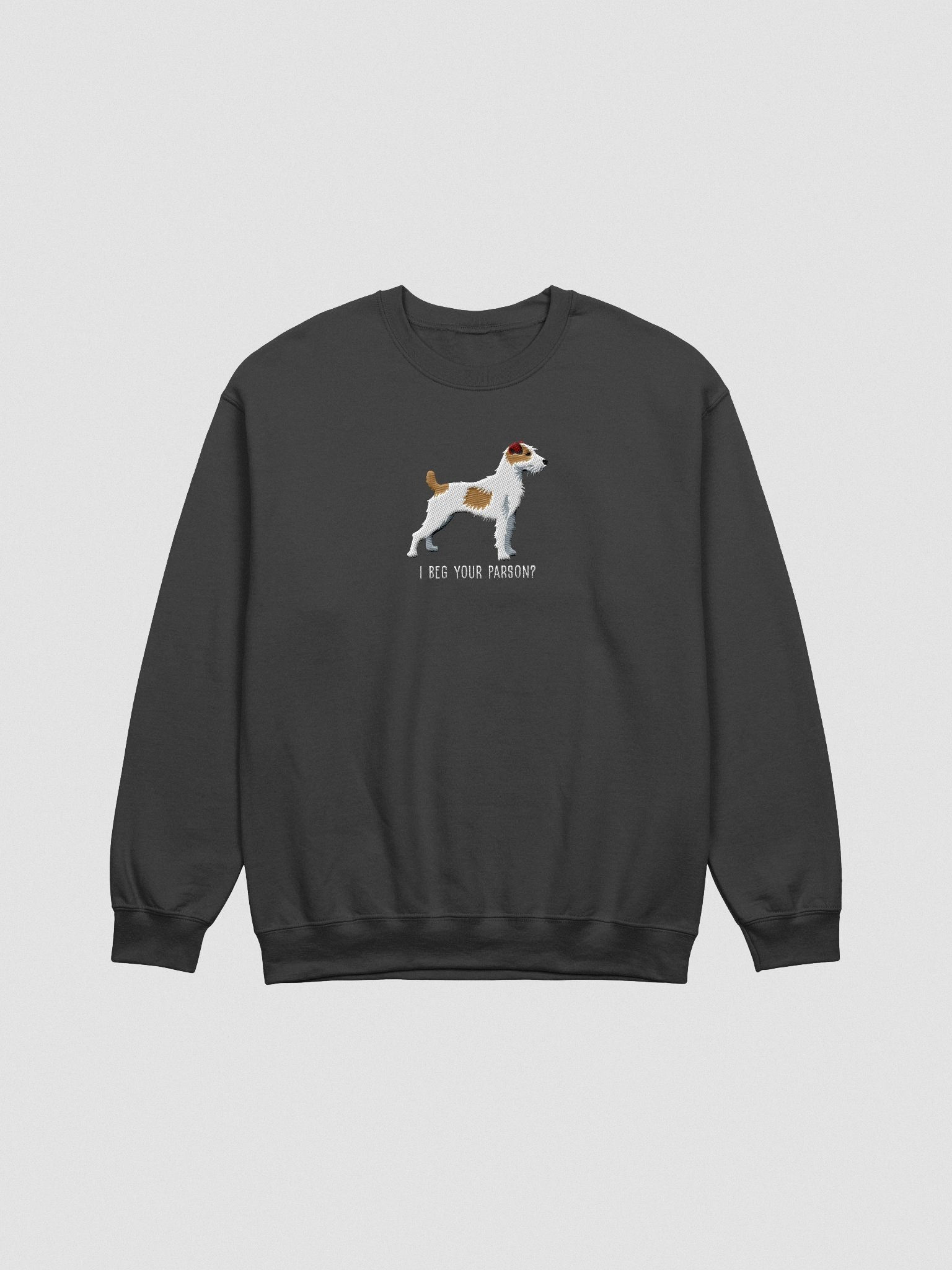 I Beg Your Parson? Sweatshirt (Embroidered) of a Parson Russell Terrier(Brown) product image (4)