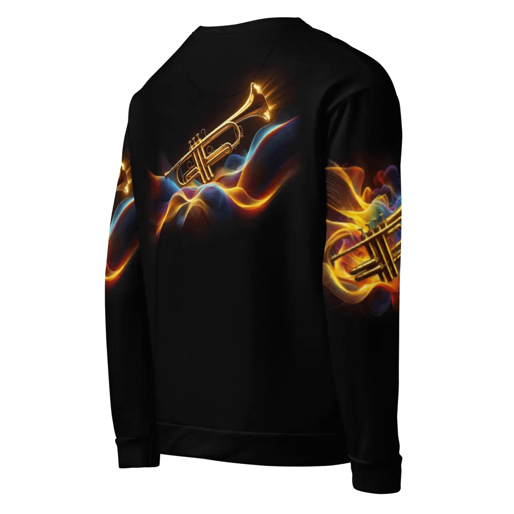 Golden Trumpet Musical Instrument - All-Over Unisex Sweatshirt #8 product image (8)