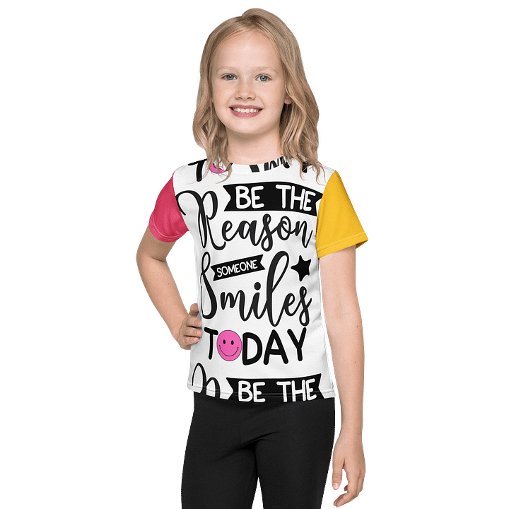 "Be the Reason Someone Smiles Today" All-Over Print Kids Crew Neck T-Shirt product image (1)