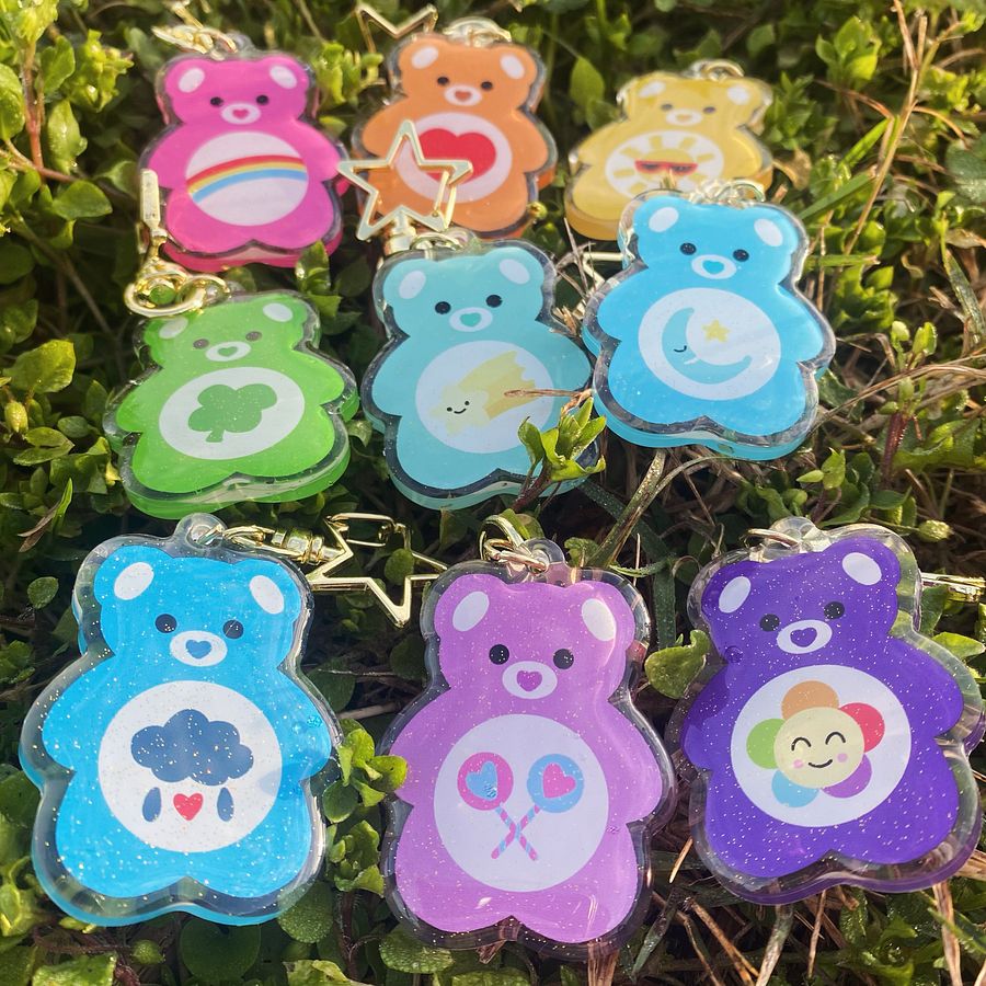 Rainbow Bear Acrylic Keychain Gacha product image (1)