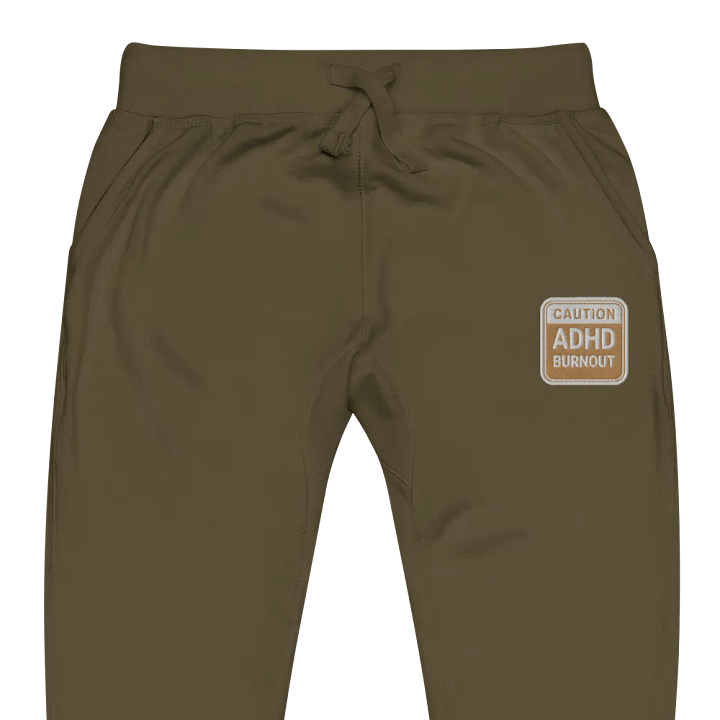 CAUTION: ADHD BURNOUT (brass design) embroidered unisex joggers product image (1)