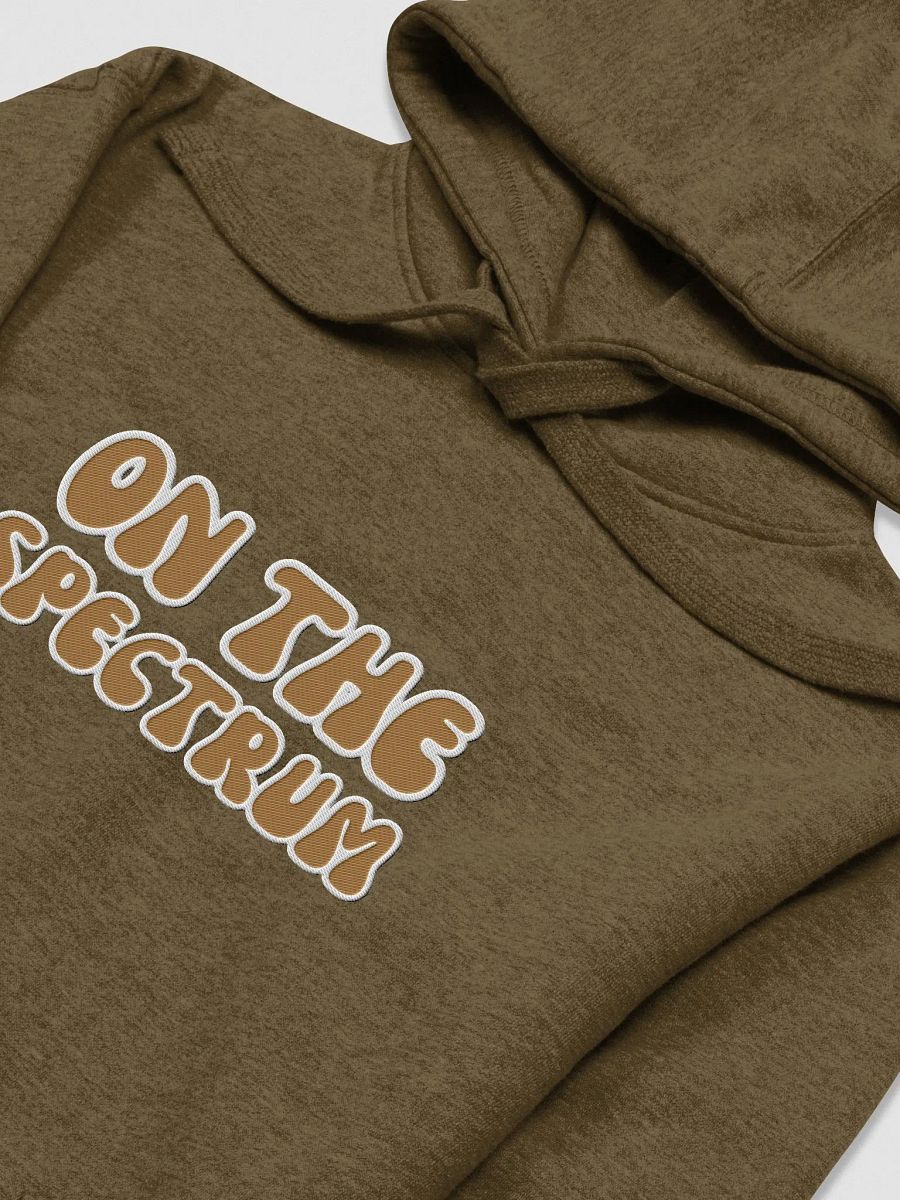 ON THE SPECTRUM lined design (lg., white and brass) embroidered heavyweight hoodie product image (11)