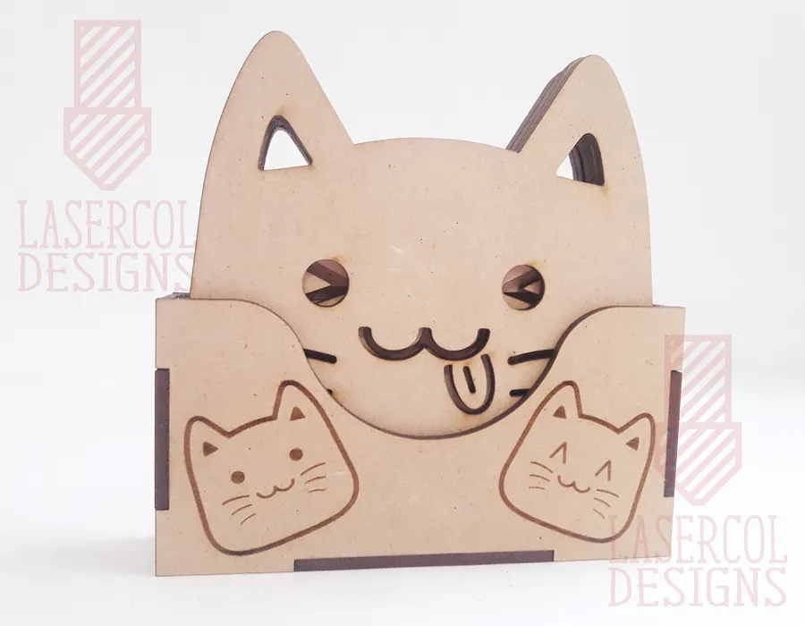 Cute Cat Coasters (6) Set 2 - Laser Cut Files product image (4)