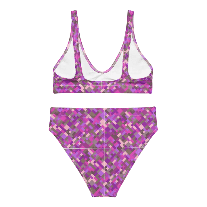 Colorful Mosaic Pattern Design High Waisted Bikini - v5 product image (2)