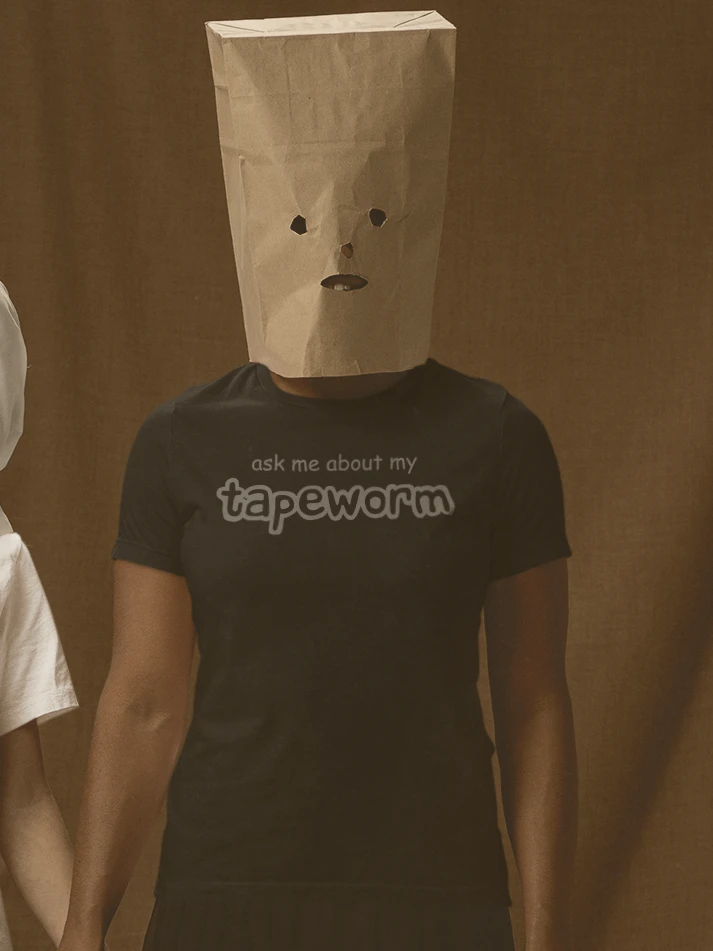 ask me about my tapeworm discount tee product image (1)