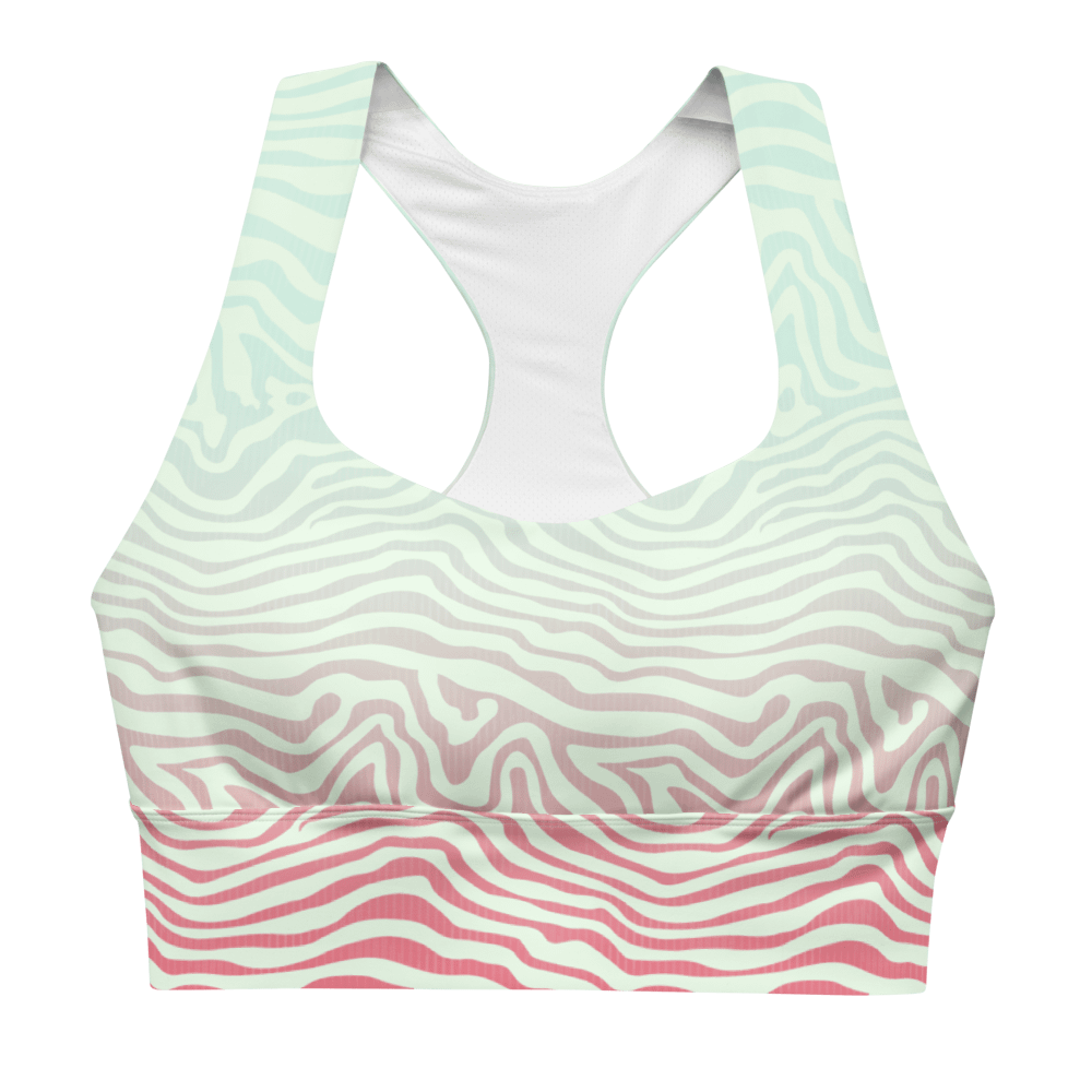 Mint Zebra Recycled Longline Sports Bra product image (1)