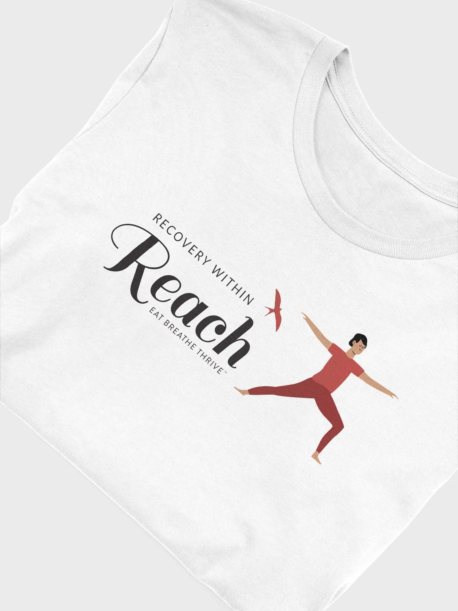 Recovery within Reach | white t-shirt warrior pose product image (5)