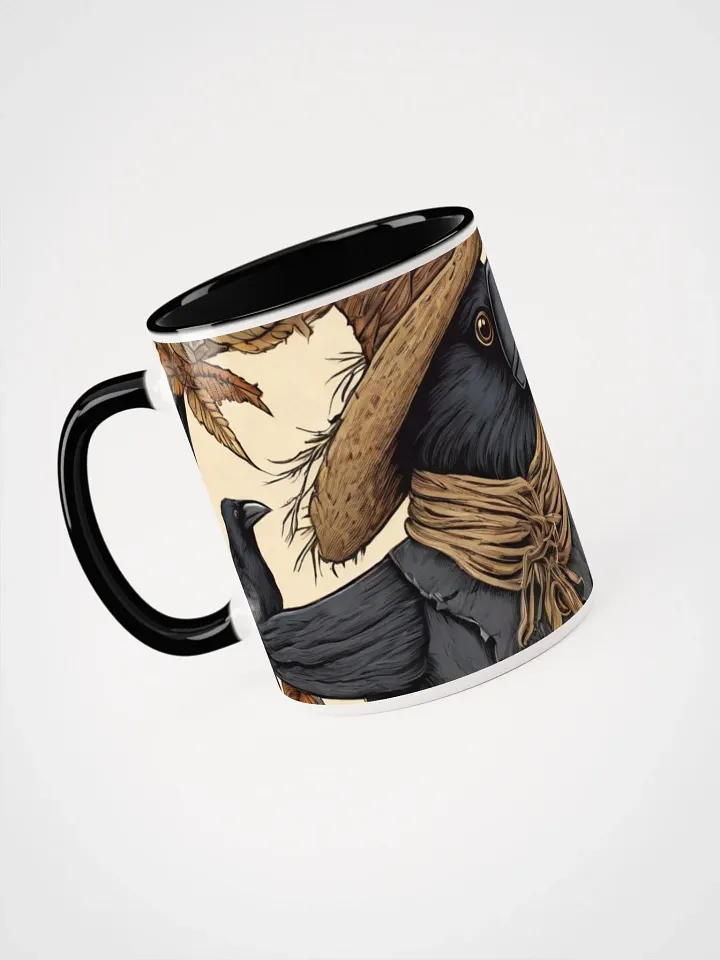 Coffee Mug with Color Inside - Harvest Scarecrow Vintage Illustration product image (2)