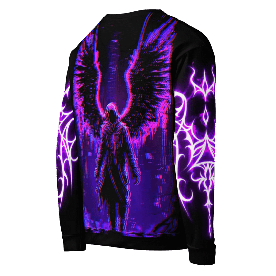 Celestial Wings Gothic Cross Sweatshirt product image (3)