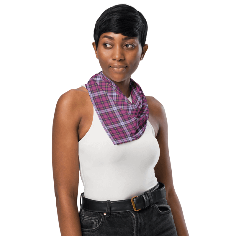 Bright Purple Plaid Bandana product image (3)