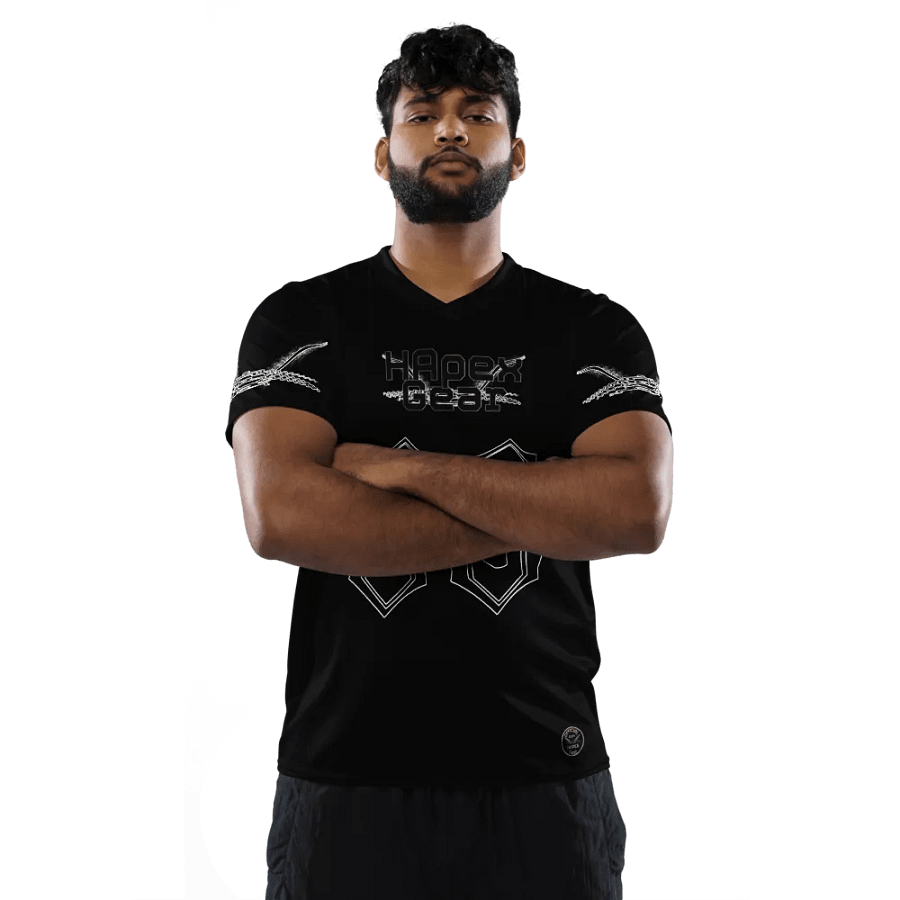 Recycled Unisex Sports Jersey - Black - Mr I'm Not Important - Black HApex Gear Black Logo product image (5)