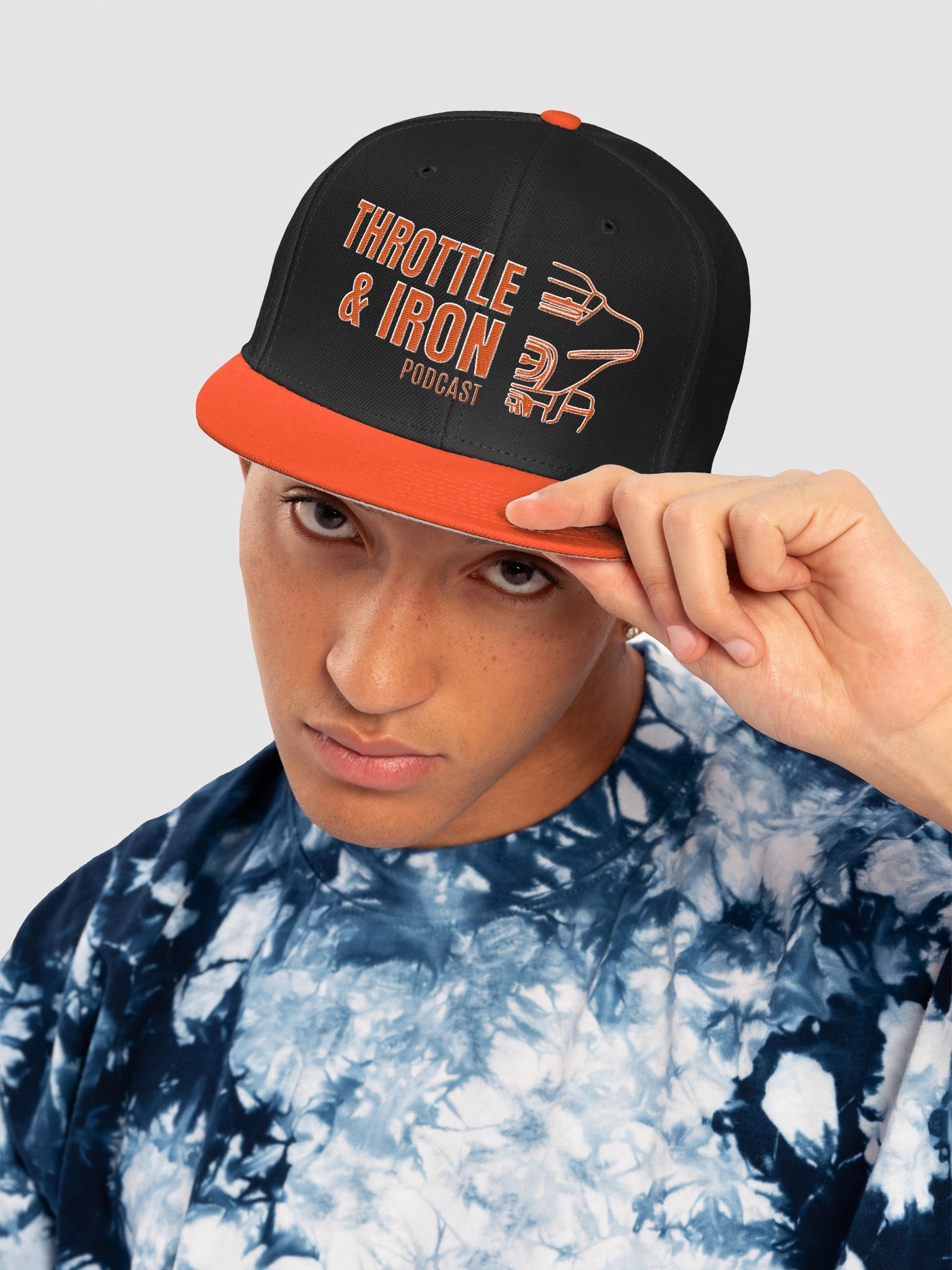 Throttle & Iron Podcast (HDMC) (SG )Embroidered Snapback Hat product image (23)