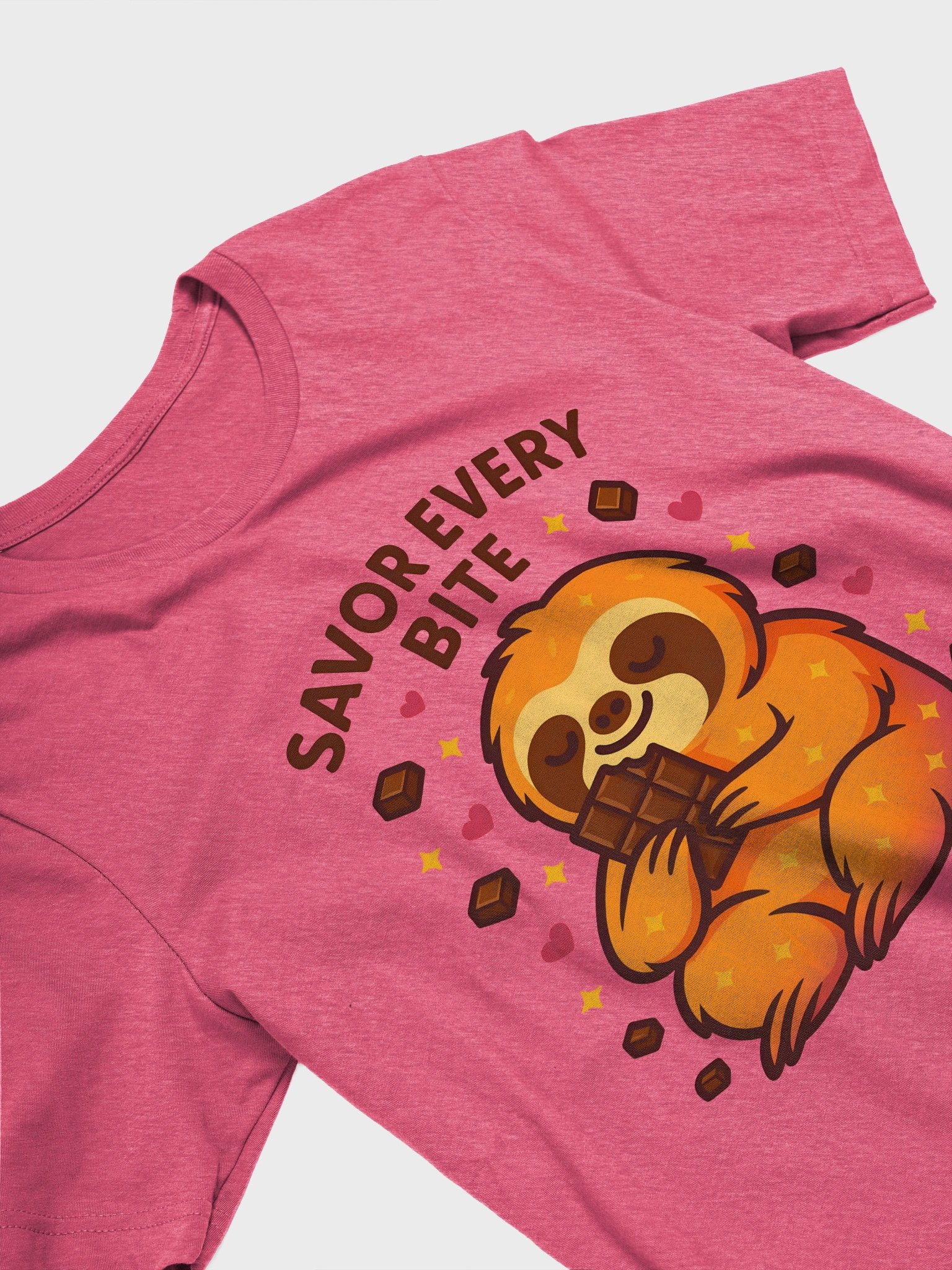 Savor Every Bite – Cute Sloth Chocolate T-Shirt | Sloths Having Snacks Collection product image (9)