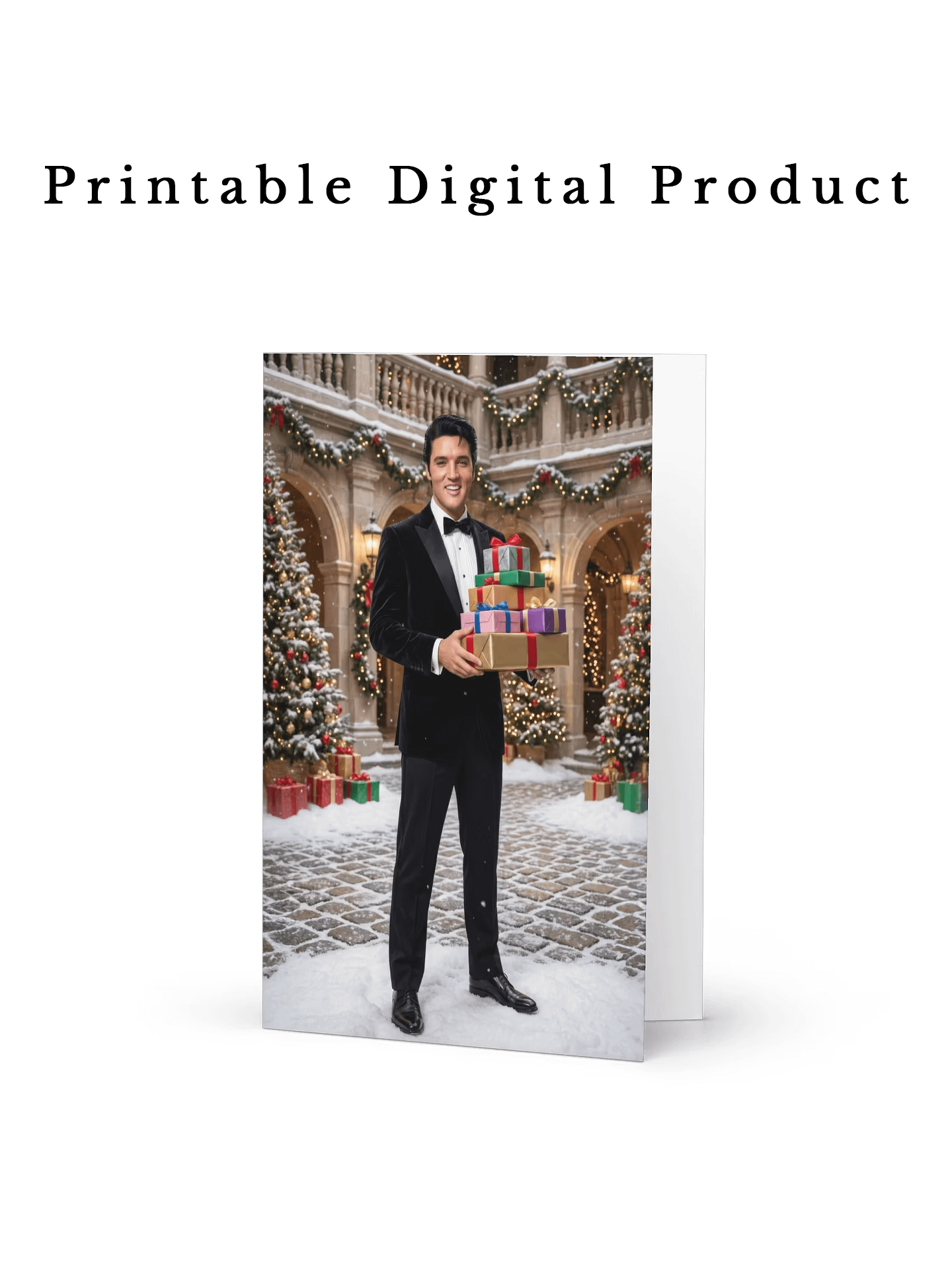 Printable Elvis Presley Christmas Gift Postcard 🎁✨ product image (1)