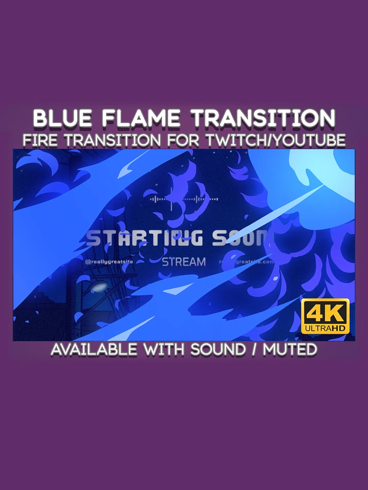 Blue Fire Video Transition - Cartoon Fire Transition for Twitch Stream and YouTube Video product image (1)