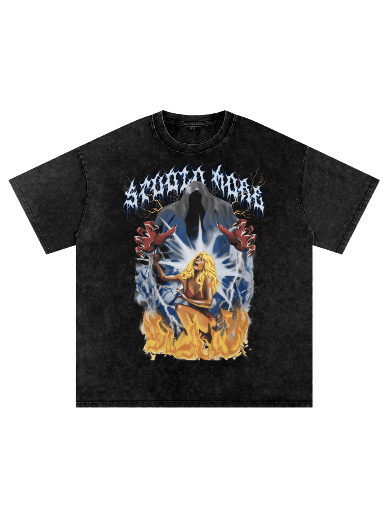 Welcome To Hell Acid Wash Oversize T-Shirt product image (1)