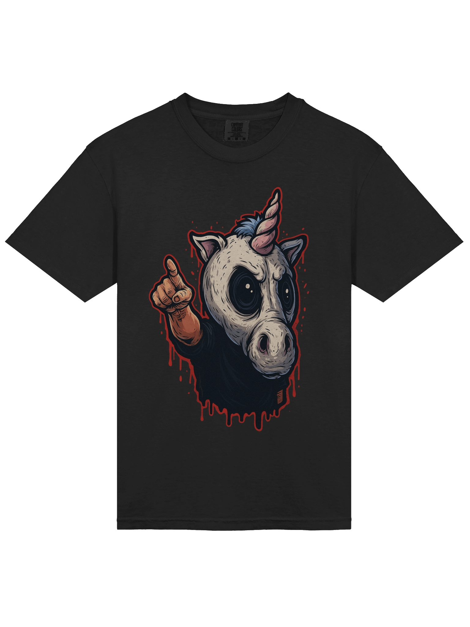 Expressive Unicorn Pointing T-Shirt product image (3)